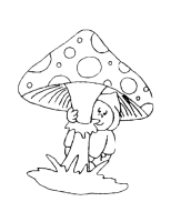 A coloring page of gnomes
